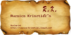 Ruzsics Krisztián névjegykártya