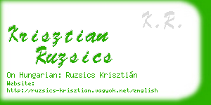 krisztian ruzsics business card
